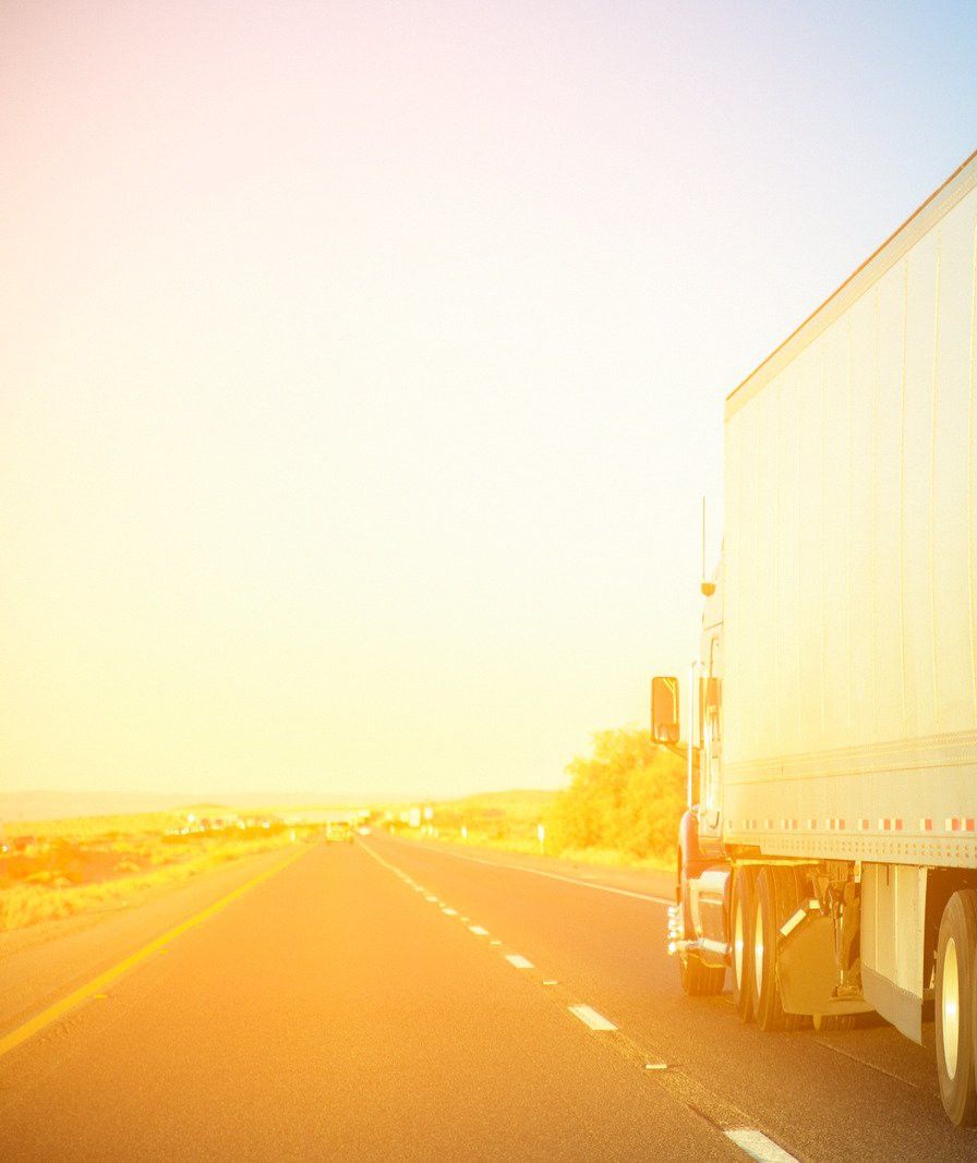 Truck driving down interstate